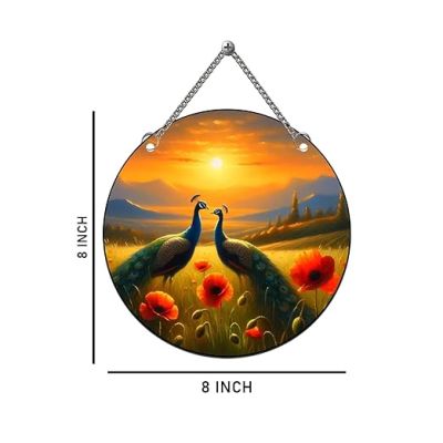 Wall Hanging Decoration Items for Home | Bedroom Mdf Designer Artwork for Living Room Ideal Gift Stylish Modern Decor Item for Hall (Peacock Wall Hanging)