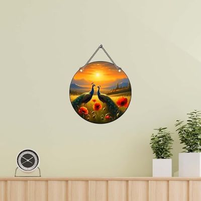 Wall Hanging Decoration Items for Home | Bedroom Mdf Designer Artwork for Living Room Ideal Gift Stylish Modern Decor Item for Hall (Peacock Wall Hanging)