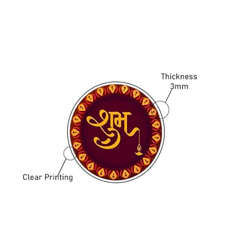 Shubh Labh Round Shape For Diwali Festival Decor Pooja Room Decor Mandir Decoration Interior Accessories Good Luck Charm Diwali Decoration Wall Art Decor