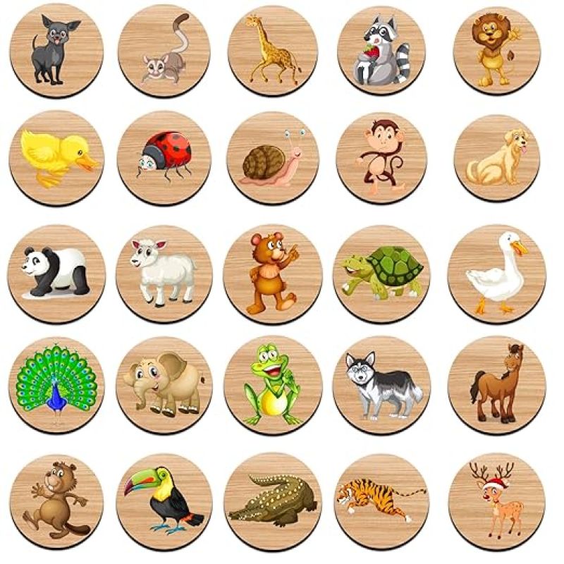 Animal Matching Memory Game for Toddlers Age 3 + Year Old Preschool Wooden Card Games for Kids | Learning & Education Toys | Birthday Return Gift