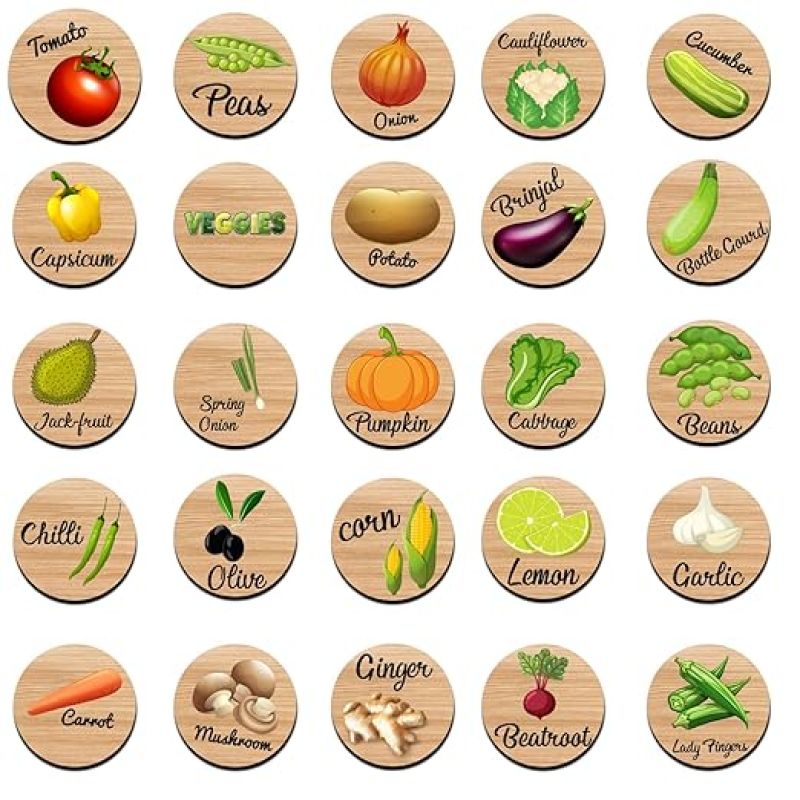 Vegetables Matching Memory Game for Toddlers Age 3 + Year Old Preschool Wooden Card Games for Kids Learning & Education Toys Birthday Return Gift