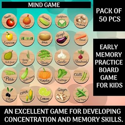 Vegetables Matching Memory Game for Toddlers Age 3 + Year Old Preschool Wooden Card Games for Kids Learning & Education Toys Birthday Return Gift