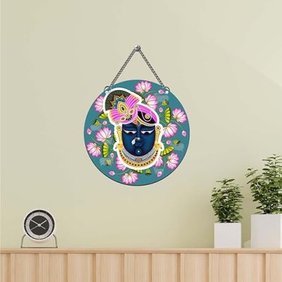 Shrinathji Wooden Wall Hanging Religious Wall Decor Items Spiritual Wall Art For Home or Office Living Room Bedroom Hall Perfect Choice For Gifting