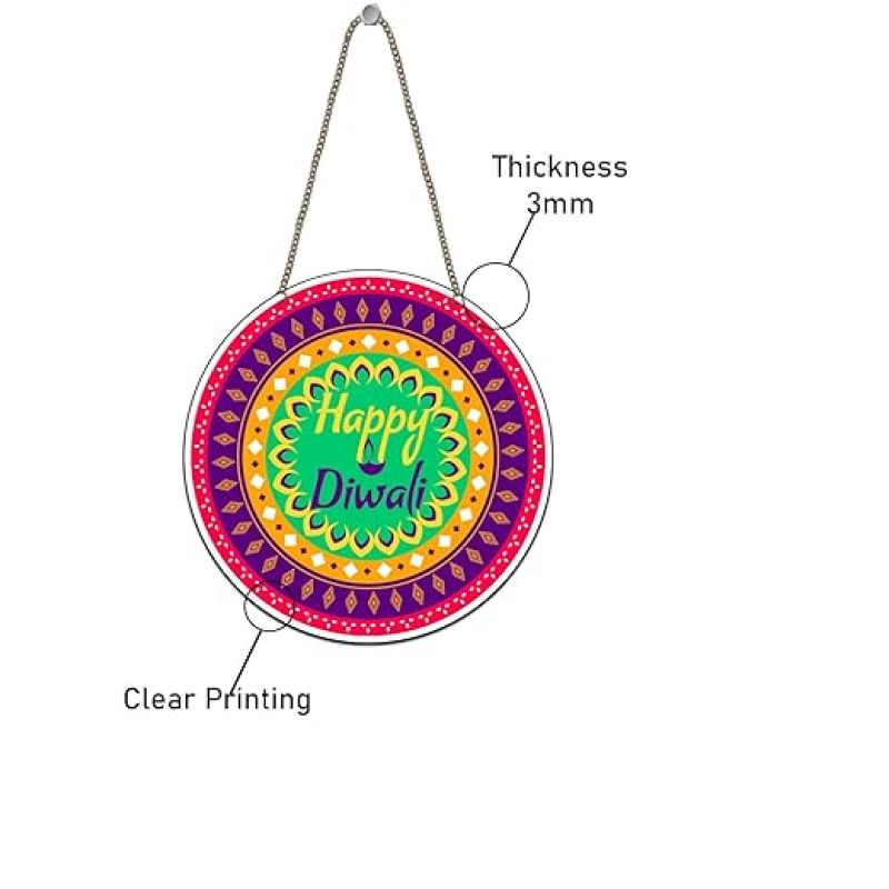 Happy Diwali Wooden Wall Hanging Festive Diwali Decoration Items for Home Wall Art Decor for Pooja Room, Living Room, Bedroom Shubh Deepawali Wall Art Hanging