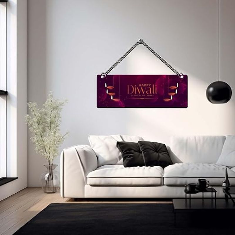 Happy Diwali Festival Of Lights Wall Hanging For Home Decoration Diwali Decoration for Home Office,Diwali Decor Items, Gift for Family and Friends Wall Art Decor