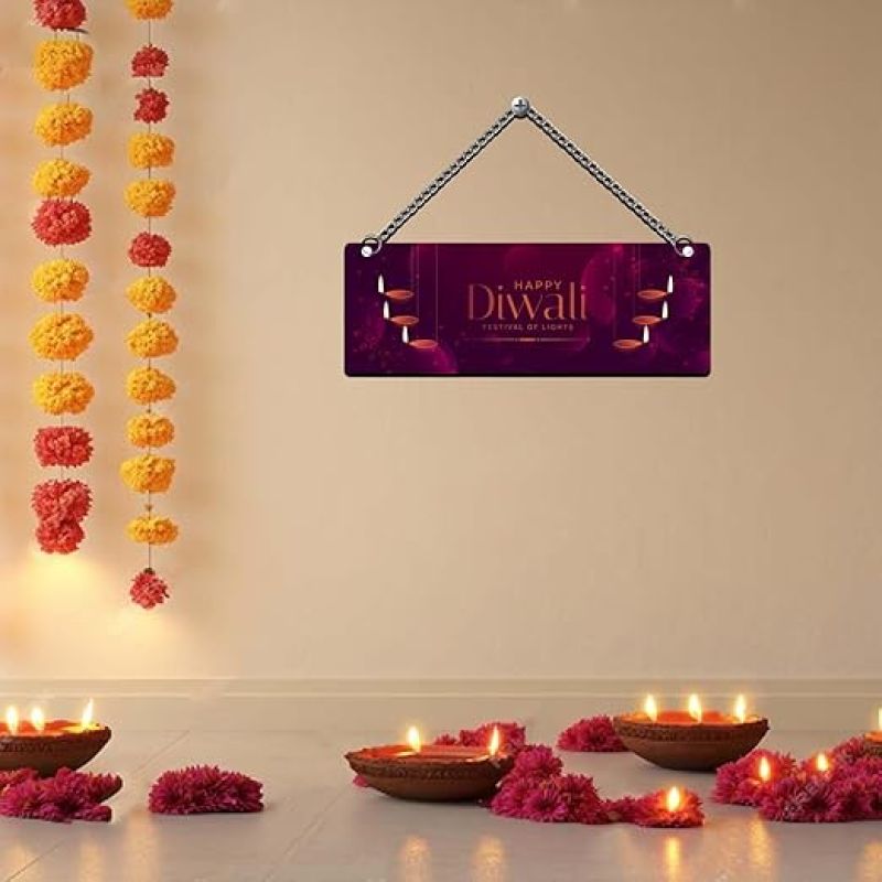 Happy Diwali Festival Of Lights Wall Hanging For Home Decoration Diwali Decoration for Home Office,Diwali Decor Items, Gift for Family and Friends Wall Art Decor