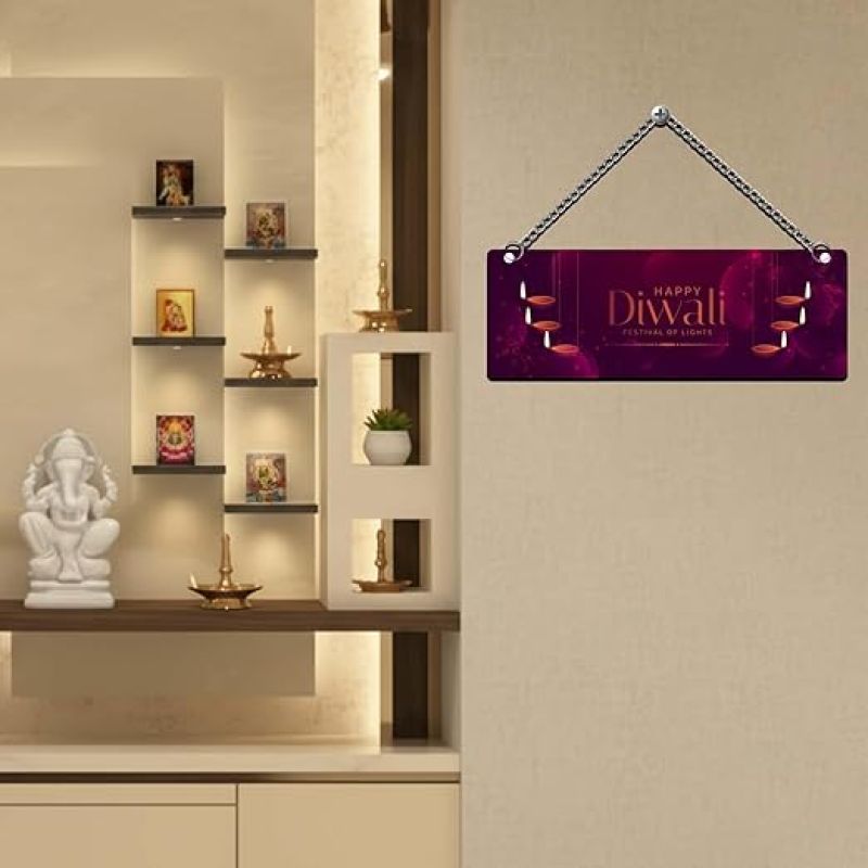Happy Diwali Festival Of Lights Wall Hanging For Home Decoration Diwali Decoration for Home Office,Diwali Decor Items, Gift for Family and Friends Wall Art Decor