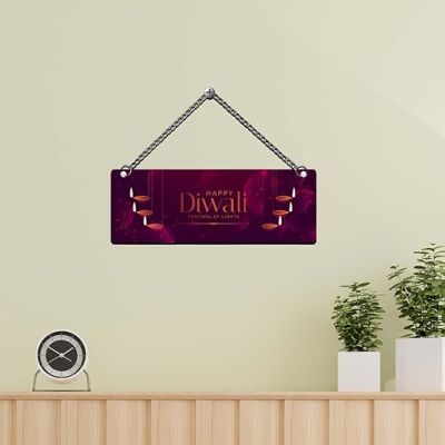 Happy Diwali Festival Of Lights Wall Hanging For Home Decoration Diwali Decoration for Home Office,Diwali Decor Items, Gift for Family and Friends Wall Art Decor
