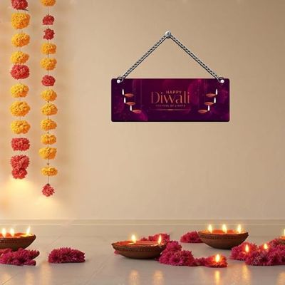 Happy Diwali Festival Of Lights Wall Hanging For Home Decoration Diwali Decoration for Home Office,Diwali Decor Items, Gift for Family and Friends Wall Art Decor