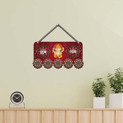 Diwali Wall Hanging Shubh Labh Quote Wall Art Decor Festive Home Decoration For Bedroom, Living Room, Pooja Room Artwork Decor Items for Living Room