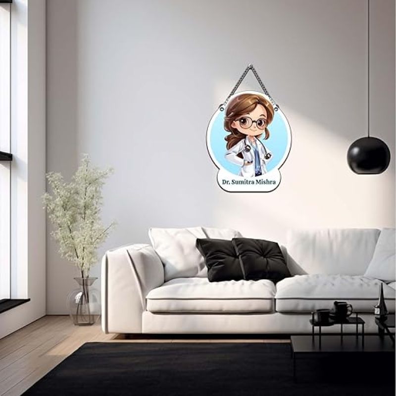 Personalized Doctor Wall Hanging Customized With Name Gift For Medical Student, Doctor & Nurse | Gift For Female Doctor | Clinic Wall Decor