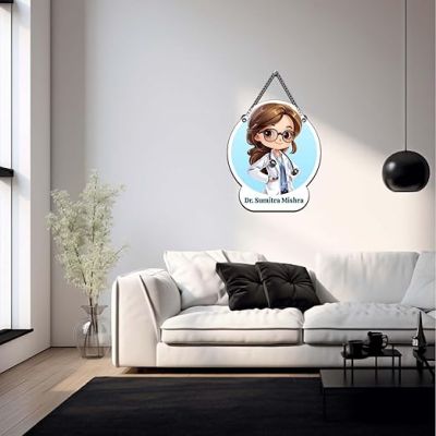 Personalized Doctor Wall Hanging Customized With Name Gift For Medical Student, Doctor & Nurse | Gift For Female Doctor | Clinic Wall Decor