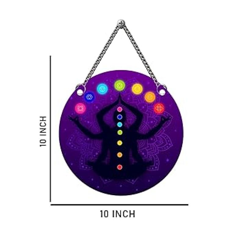 7 Chakra Wall Hanging For Yoga Meditation Good Luck and Positive Energy Positive Vibes Bedroom, Living Room, Office Wall Decor Vastu Decoration Home Wall Art