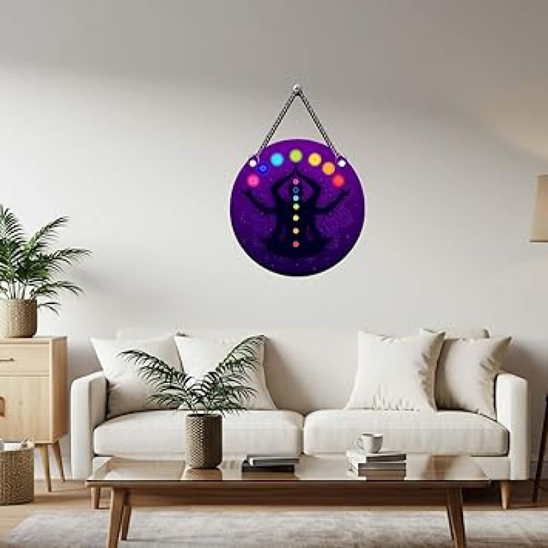 7 Chakra Wall Hanging For Yoga Meditation Good Luck and Positive Energy Positive Vibes Bedroom, Living Room, Office Wall Decor Vastu Decoration Home Wall Art