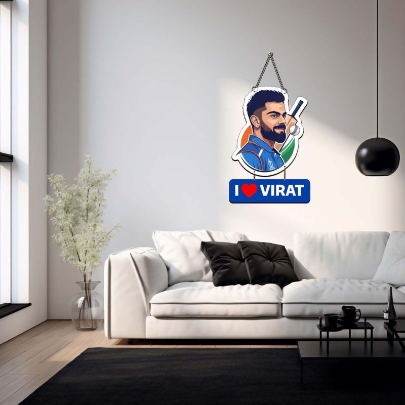 I Love Virat Wall Hanging For Living Room, Bedroom, Student Room Gift For Virat Fans & Cricket Lover Home Wall Decoration Wall Art For Hall