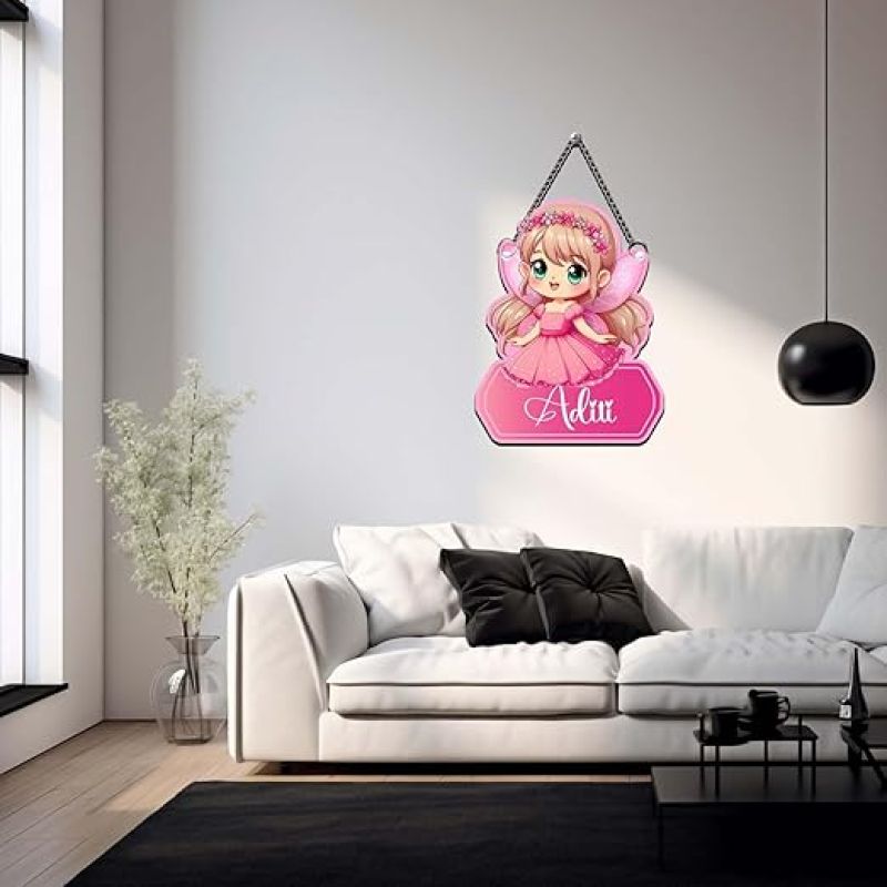 Personalized Princess Wooden Wall Hanging Customized With Name Girls Room Decoration Birthday Gift For Girls Wall Art for Living Room Bedroom Kids Room