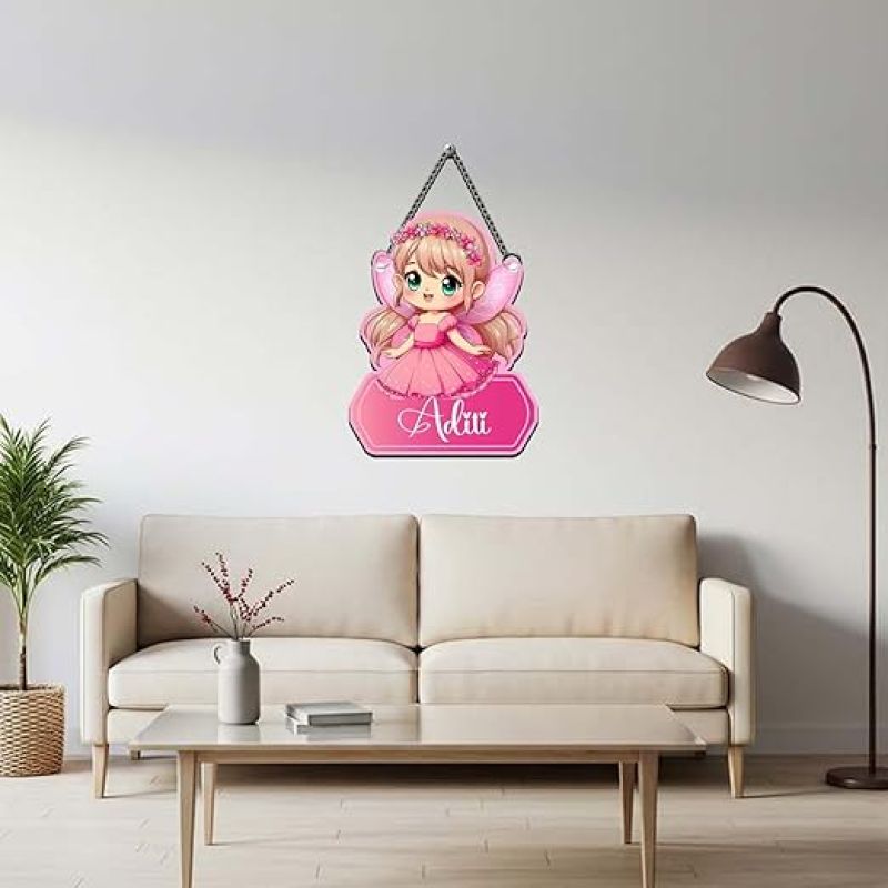 Personalized Princess Wooden Wall Hanging Customized With Name Girls Room Decoration Birthday Gift For Girls Wall Art for Living Room Bedroom Kids Room