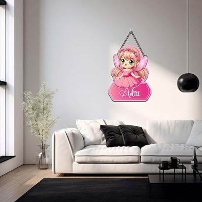 Personalized Princess Wooden Wall Hanging Customized With Name Girls Room Decoration Birthday Gift For Girls Wall Art for Living Room Bedroom Kids Room