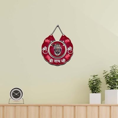 Shrinath Ji Wooden Wall Hanging Spiritual Home Decor Religious Gift Items Wall Decor For Bedroom, Living Room, Pooja Room Traditional Wall Art