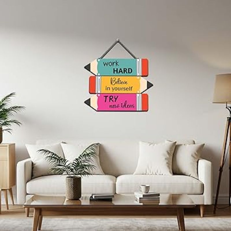 Work Hard Believe In Your Self Inspirational Quote Wall Hanging For Home Decor Living Room Office Gifts Wall Artwork For Hall Decor Motivational Wall Decor