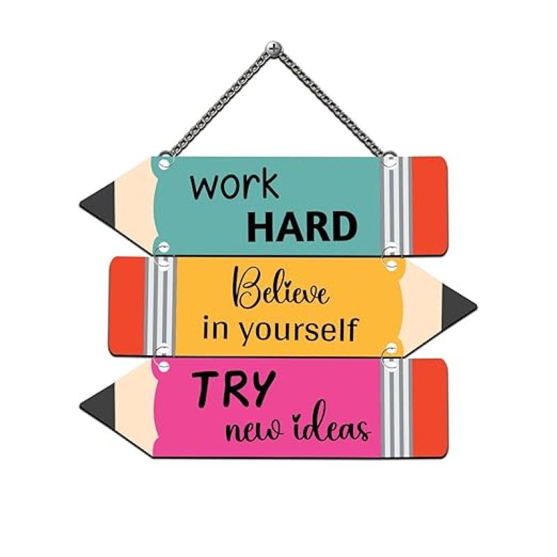 Work Hard Believe In Your Self Inspirational Quote Wall Hanging For Home Decor Living Room Office Gifts Wall Artwork For Hall Decor Motivational Wall Decor