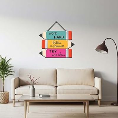 Work Hard Believe In Your Self Inspirational Quote Wall Hanging For Home Decor Living Room Office Gifts Wall Artwork For Hall Decor Motivational Wall Decor
