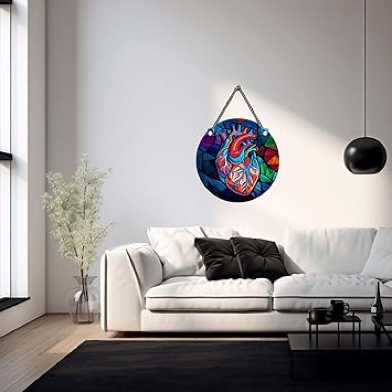 Human Heart Wooden Wall Hanging For Living Room, Bedroom, Hospital Doctor Clinic Wall Decor Medical Student Room Decor Decoration Items