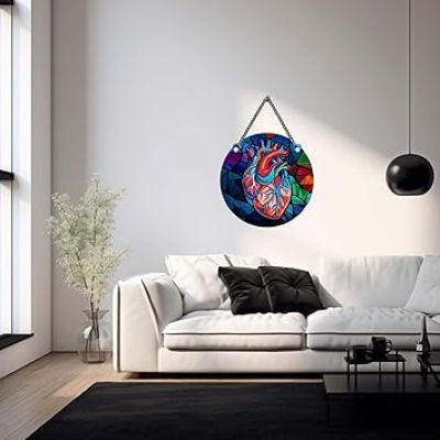 Human Heart Wooden Wall Hanging For Living Room, Bedroom, Hospital Doctor Clinic Wall Decor Medical Student Room Decor Decoration Items