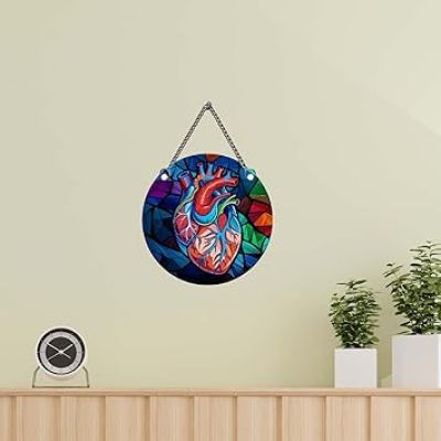 Human Heart Wooden Wall Hanging For Living Room, Bedroom, Hospital Doctor Clinic Wall Decor Medical Student Room Decor Decoration Items