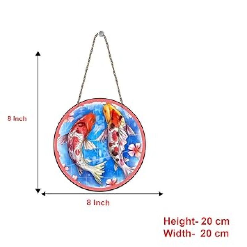 Koi Fish Decorative Wall Hanging Decoration Item For Home, Living Room Beautiful Wall Art Decor For Positive Energy Modern Decor Items