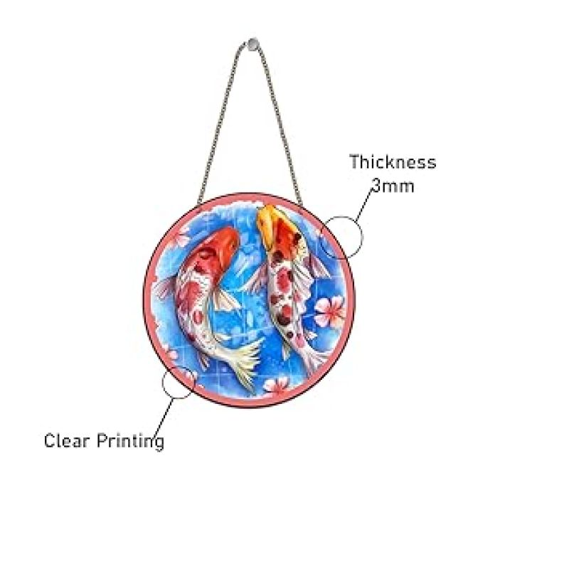 Koi Fish Decorative Wall Hanging Decoration Item For Home, Living Room Beautiful Wall Art Decor For Positive Energy Modern Decor Items