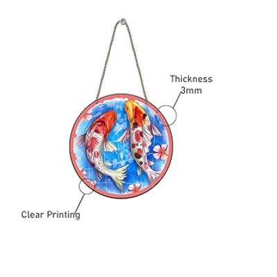 Koi Fish Decorative Wall Hanging Decoration Item For Home, Living Room Beautiful Wall Art Decor For Positive Energy Modern Decor Items