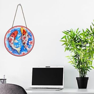 Koi Fish Decorative Wall Hanging Decoration Item For Home, Living Room Beautiful Wall Art Decor For Positive Energy Modern Decor Items