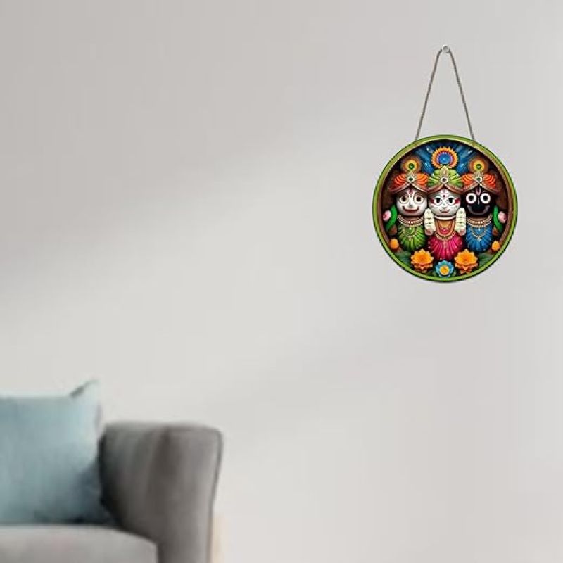 Lord Jagannath Wall Art Hanging for Home Decor Office Gifts Living Room Bedroom Wooden Decorative Items Modern Painting Artworks Decoration