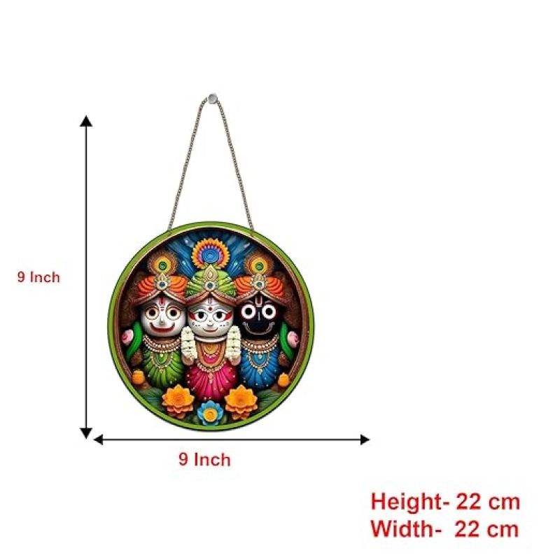 Lord Jagannath Wall Art Hanging for Home Decor Office Gifts Living Room Bedroom Wooden Decorative Items Modern Painting Artworks Decoration