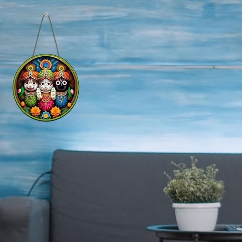 Lord Jagannath Wall Art Hanging for Home Decor Office Gifts Living Room Bedroom Wooden Decorative Items Modern Painting Artworks Decoration