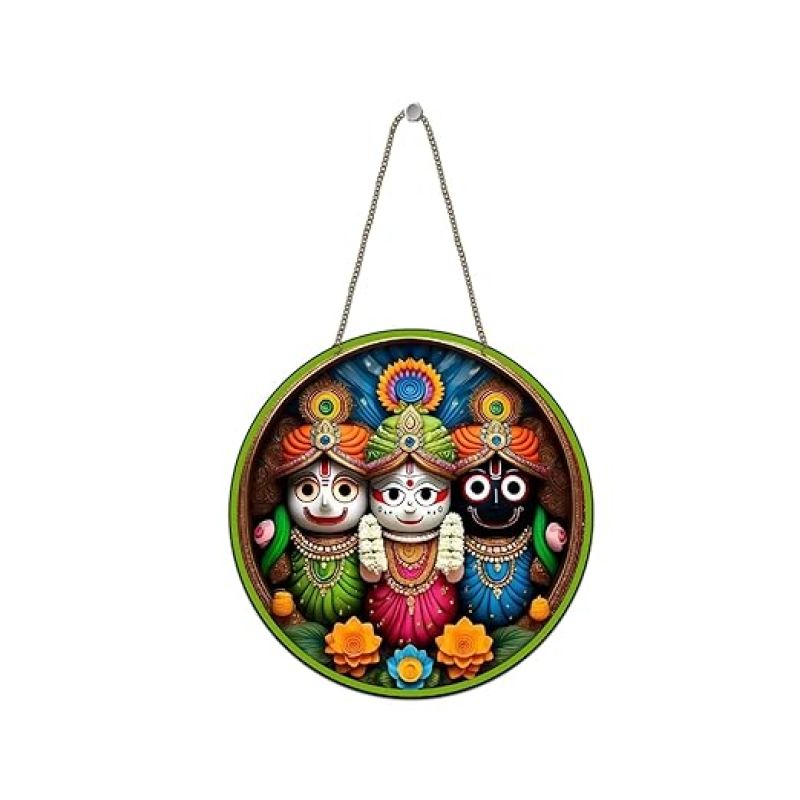 Lord Jagannath Wall Art Hanging for Home Decor Office Gifts Living Room Bedroom Wooden Decorative Items Modern Painting Artworks Decoration