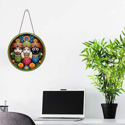 Lord Jagannath Wall Art Hanging for Home Decor Office Gifts Living Room Bedroom Wooden Decorative Items Modern Painting Artworks Decoration