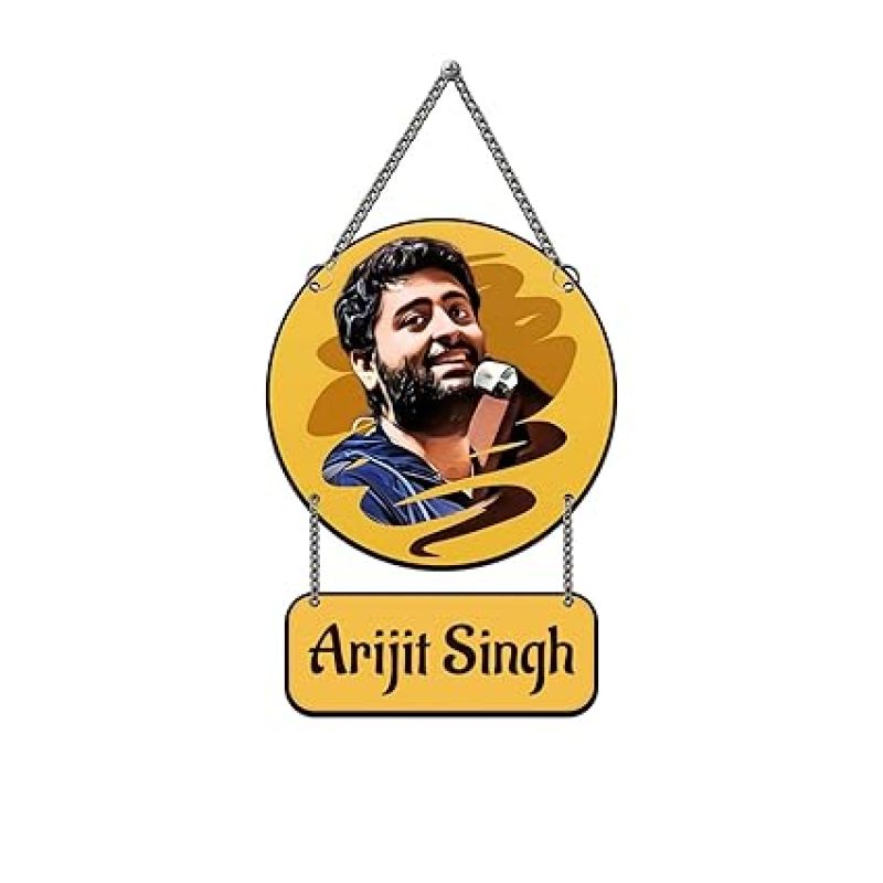 Wooden Wall Hanging Famous Singer Arijit Singh Wall Art Decor For Bedroom, Living Room, Hall, Music Room Decoration Gift for Music Lovers & Fans