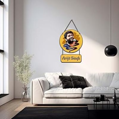 Wooden Wall Hanging Famous Singer Arijit Singh Wall Art Decor For Bedroom, Living Room, Hall, Music Room Decoration Gift for Music Lovers & Fans