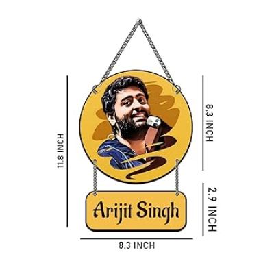 Wooden Wall Hanging Famous Singer Arijit Singh Wall Art Decor For Bedroom, Living Room, Hall, Music Room Decoration Gift for Music Lovers & Fans