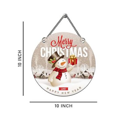 Merry Christmas & Happy New Year Wooden Wall Hanging For Living Room, Bedroom, Hall & Office Wall Art Decor Church Decoration Gift For Christian Friend