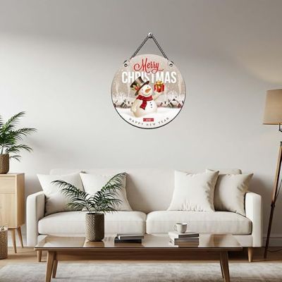 Merry Christmas & Happy New Year Wooden Wall Hanging For Living Room, Bedroom, Hall & Office Wall Art Decor Church Decoration Gift For Christian Friend