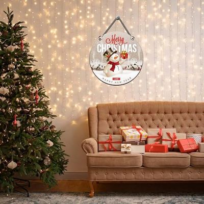 Merry Christmas & Happy New Year Wooden Wall Hanging For Living Room, Bedroom, Hall & Office Wall Art Decor Church Decoration Gift For Christian Friend