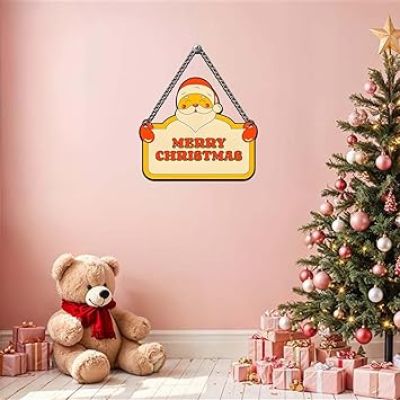 Merry Christmas With Santa Claus Wooden Wall Hanging For Kids Room Decoration Gift For Christian Friend On Christmas Wall Art Decor Christmas Decorations Items