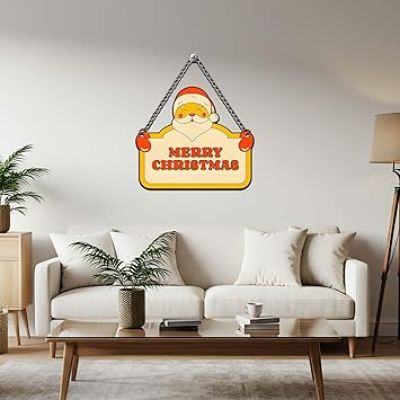Merry Christmas With Santa Claus Wooden Wall Hanging For Kids Room Decoration Gift For Christian Friend On Christmas Wall Art Decor Christmas Decorations Items