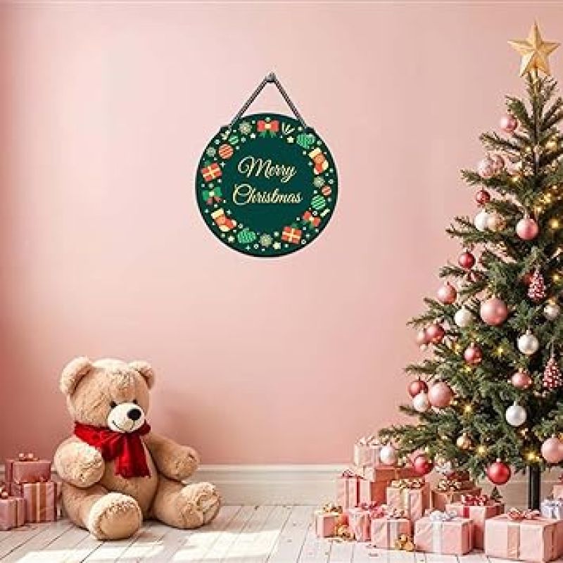 Merry Christmas Printed Wall Hanging Door Hanging For Home And Christmas Decorations Items Christmas Gift Items Home Decoration Wall Art