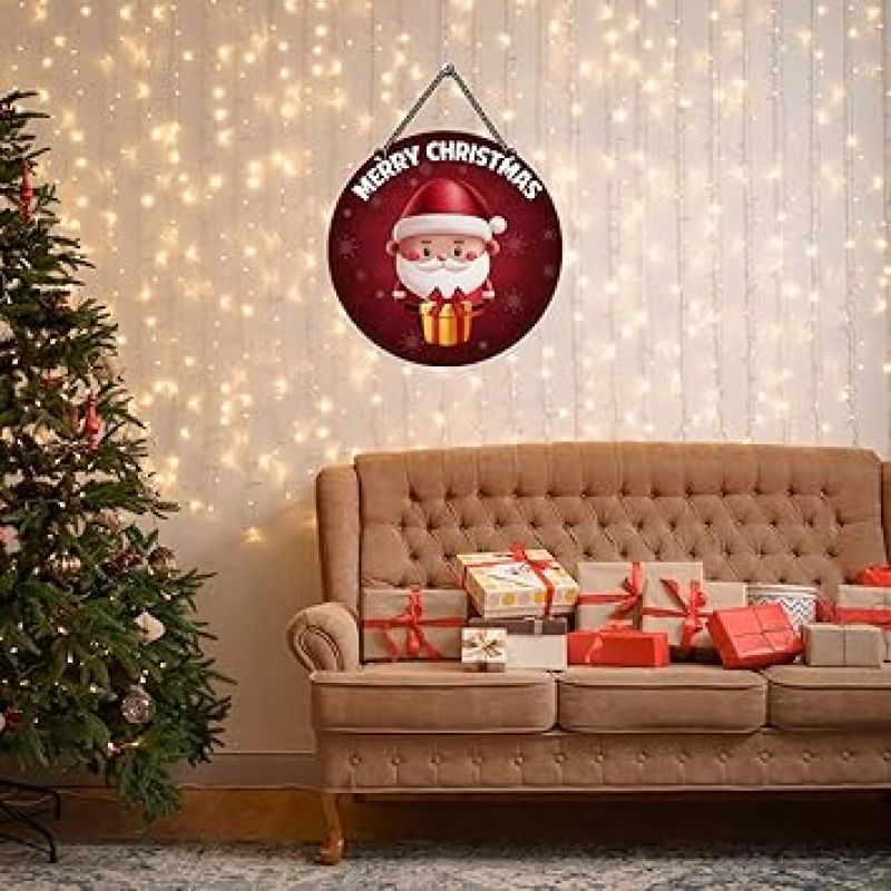 Merry Christmas Santa Wall Hanging Christmas Home Decor Wall Art Living Room, Bedroom, Office & Halls Decoration Wishing Christmas Gift For Family & Colleagues