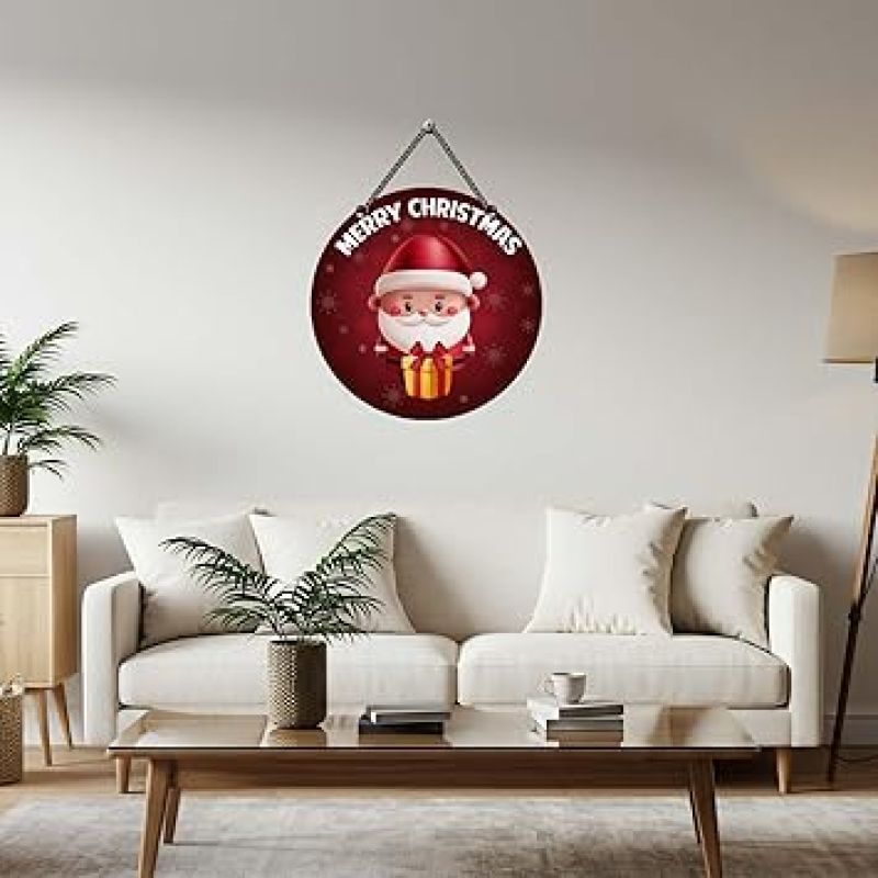 Merry Christmas Santa Wall Hanging Christmas Home Decor Wall Art Living Room, Bedroom, Office & Halls Decoration Wishing Christmas Gift For Family & Colleagues