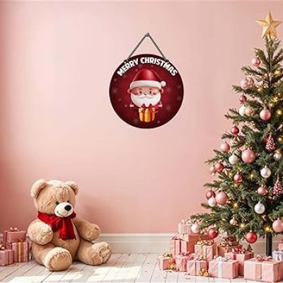 Merry Christmas Santa Wall Hanging Christmas Home Decor Wall Art Living Room, Bedroom, Office & Halls Decoration Wishing Christmas Gift For Family & Colleagues